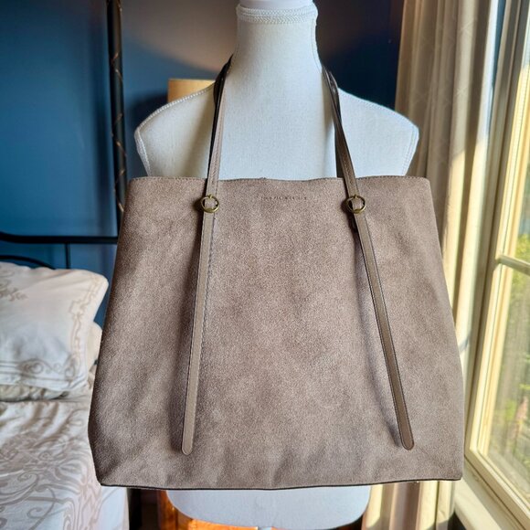 Ralph Lauren Lennox Tote in Greige Suede - Picture 5 of 16